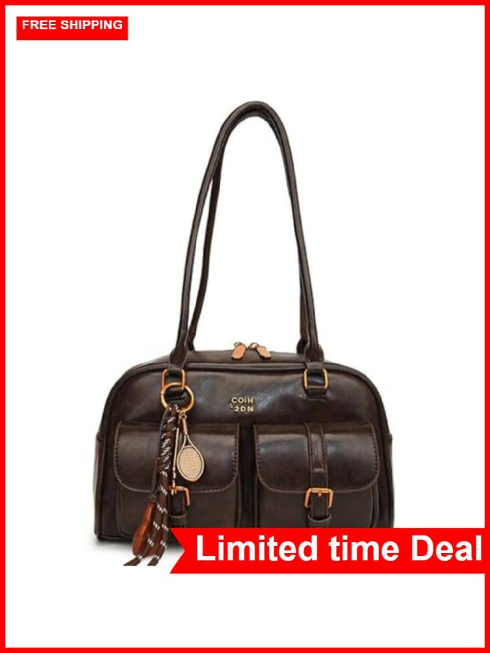 Vintage Hobo Tote Handbag Faux Leather Shoulder Bag Y2k Women Purse